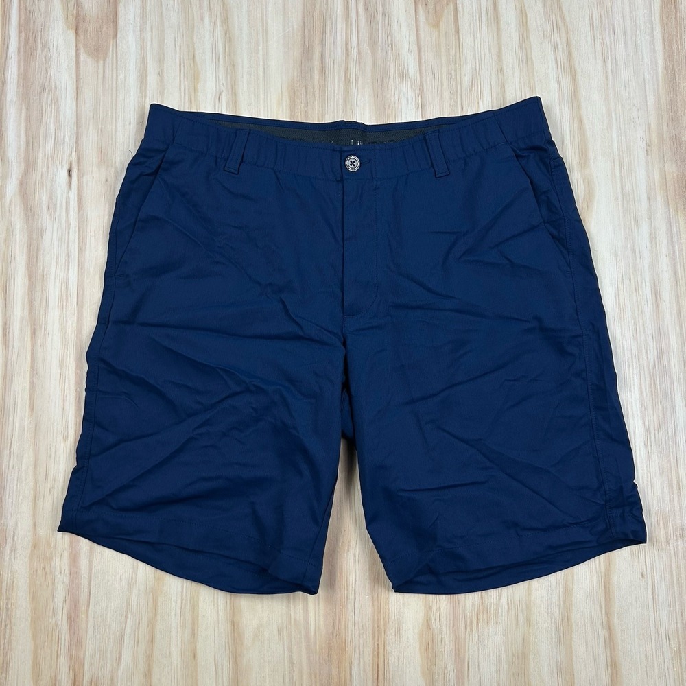 Under Armour Golf Shorts Men' 38 Dark Blue Performance Stretch Flat